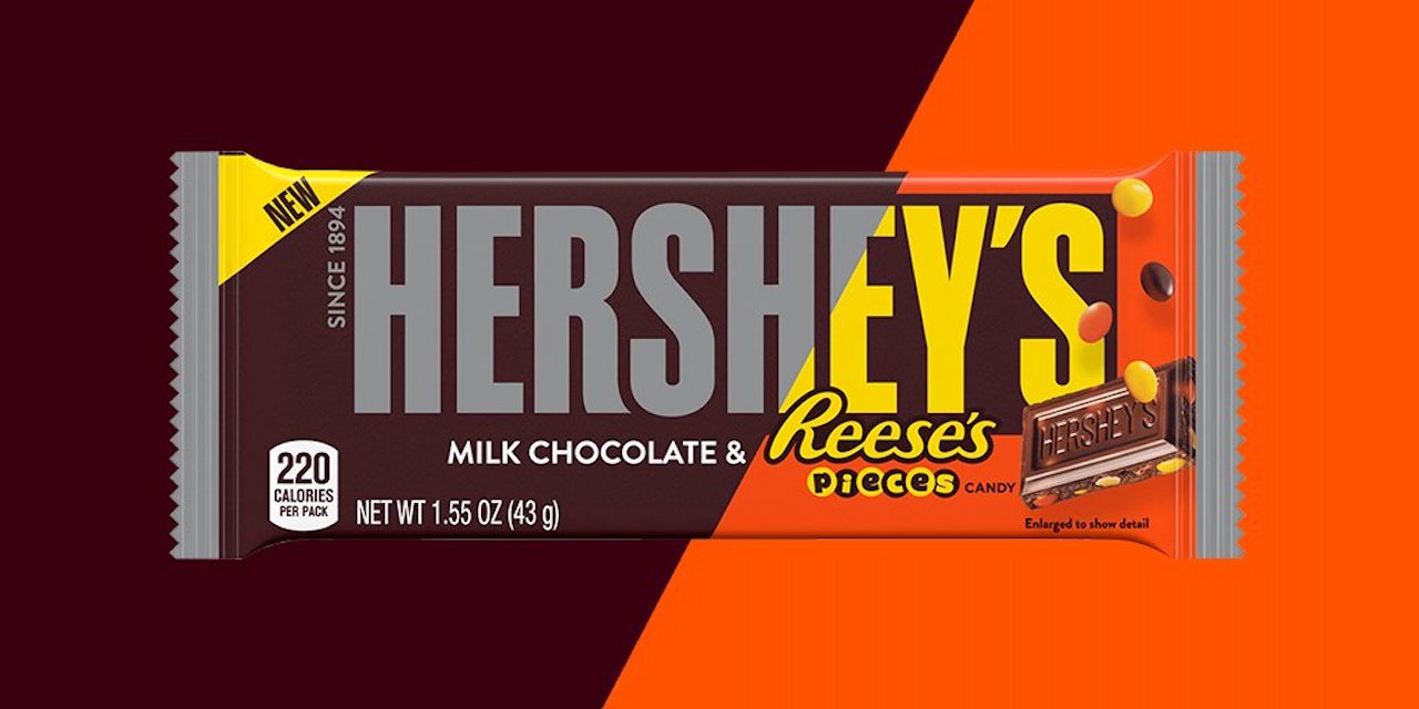 Hershey Bar with Reeses Pieces Mashup