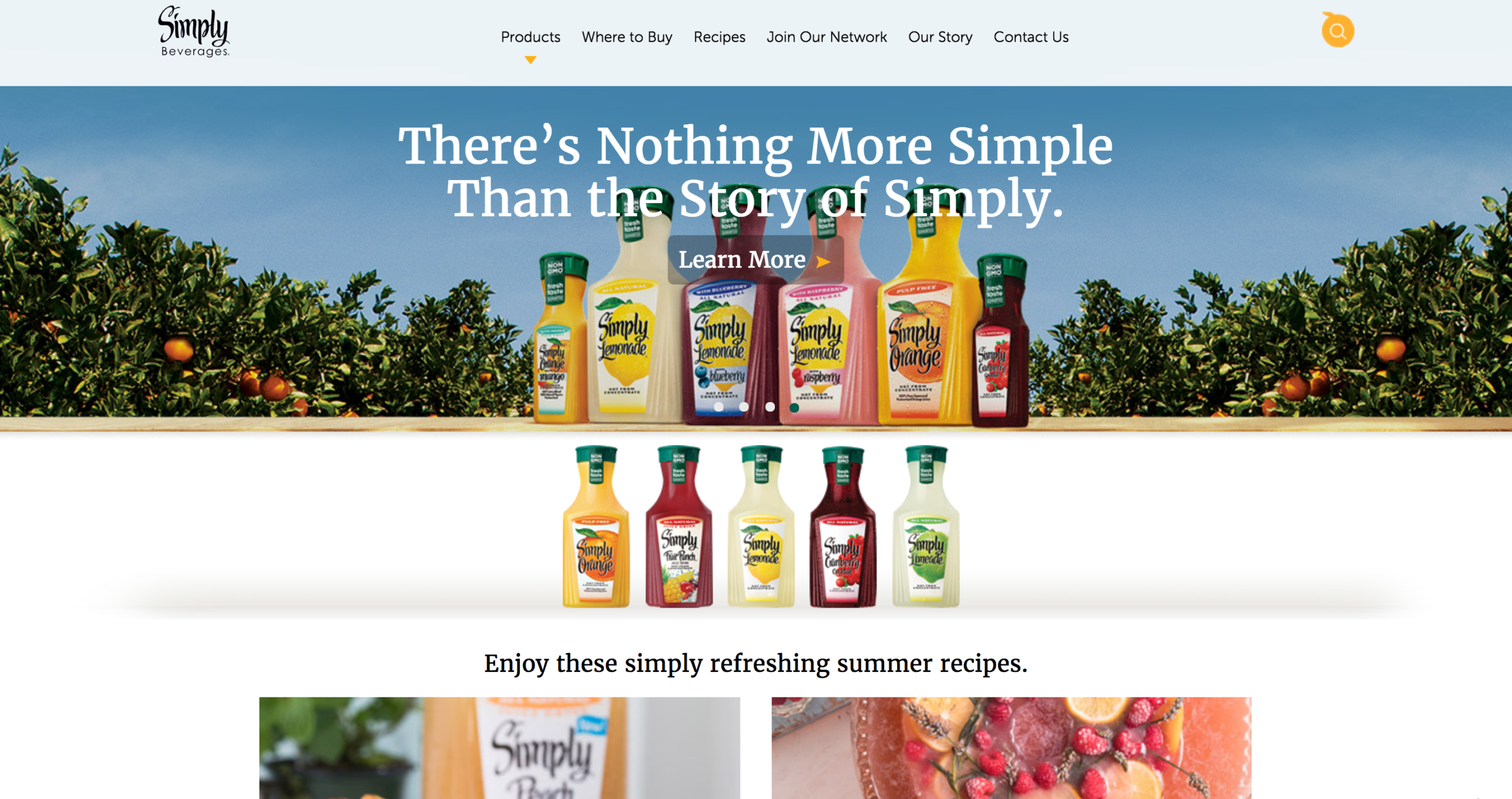 Simply Orange Juice Website