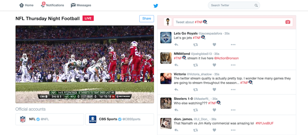 Twitter NFL Streaming