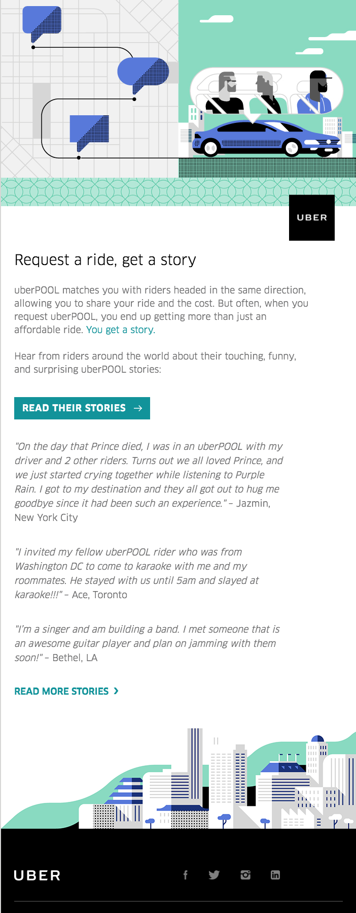 Uber Rider Stories Email Marketing